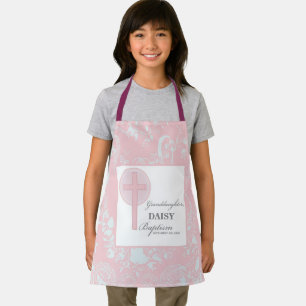 Baptism Granddaughter Pink Lace Personalized Apron