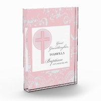 Baptism Great Granddaughter Pink Lace Personalized