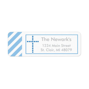 Baptism, Holy Communion Blue Cross Address Label