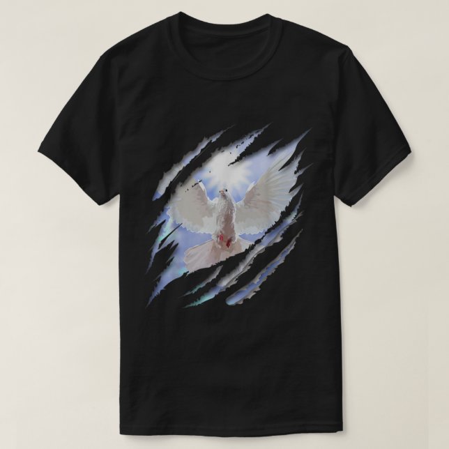 Baptism Holy Spirit White Dove Baptized Christian  T-Shirt (Design Front)