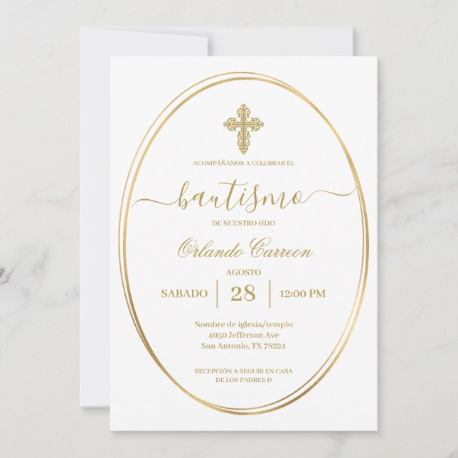  Baptism in Spanish  Invitation (Front)