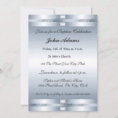 Baptism Invitation  Blue