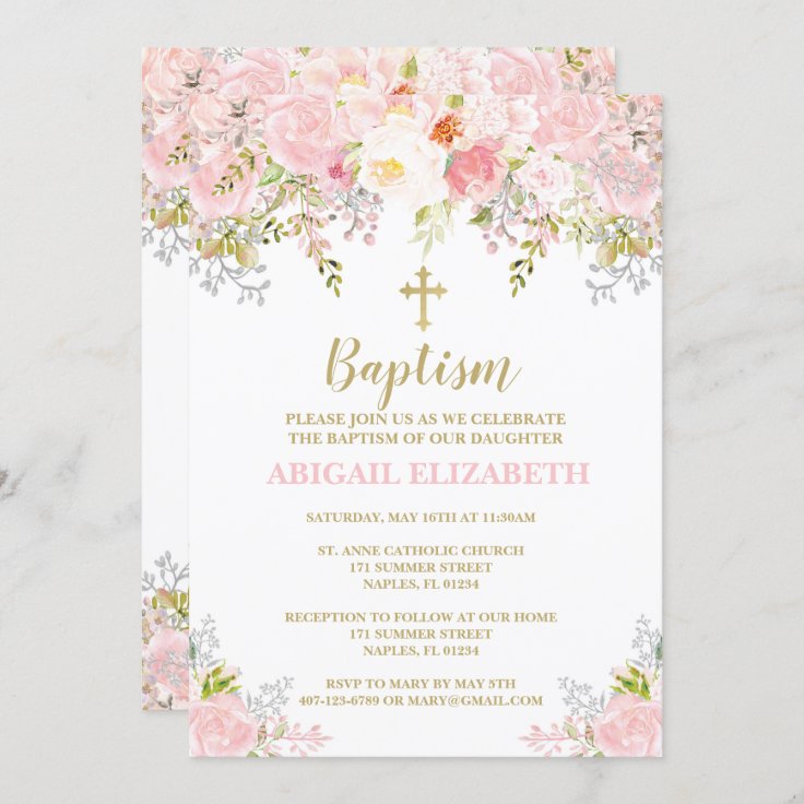 Baptism Invitation, Christening, Dedication Invitation Zazzle