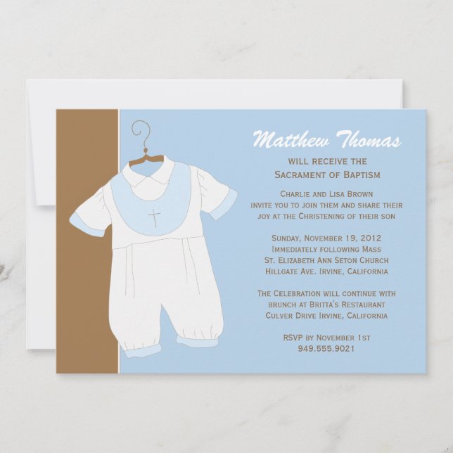 Baptism Invitation for Boy (Front)