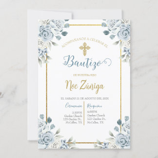 Baptism invitation for boy, invitacion de bautismo