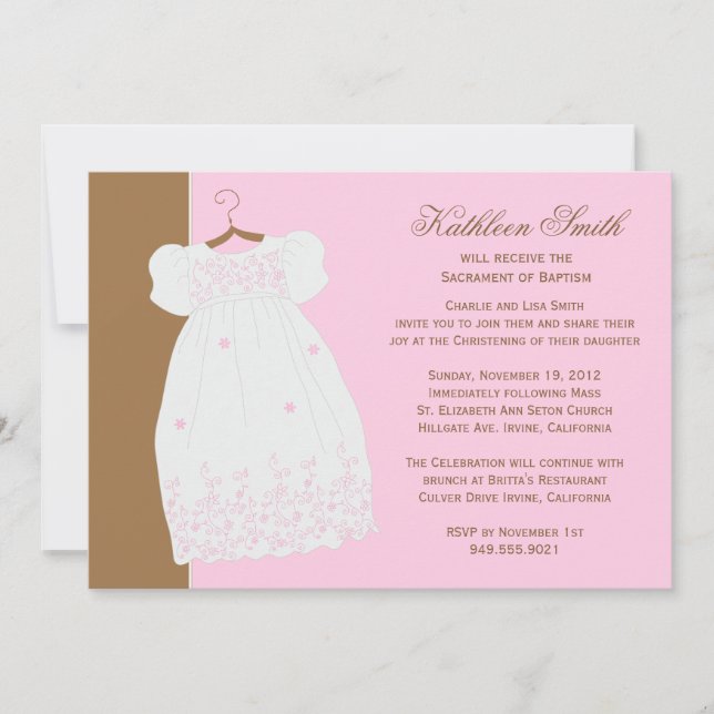 Baptism Invitation for Girl (Front)