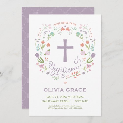 Baptism Invitation for Girl _ Pretty Custom