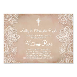 vintage baptism christening invitations zazzle