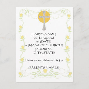 Baptism Invitation Postcard