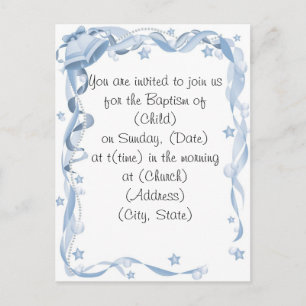 Baptism Invitation Postcard