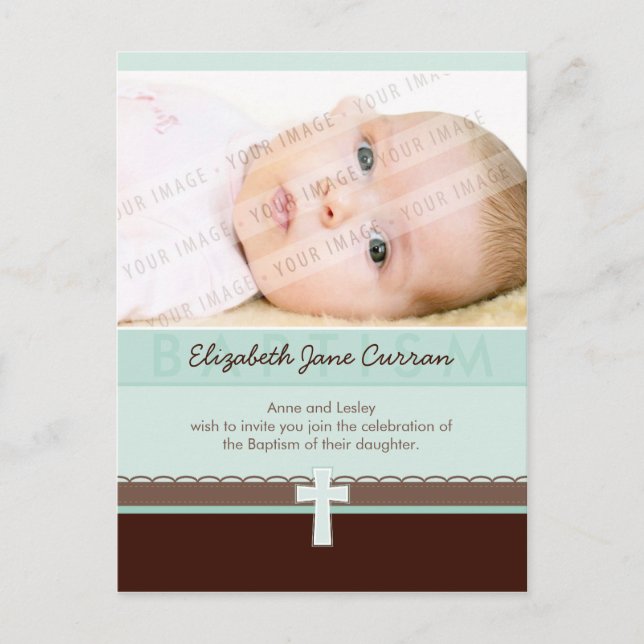 BAPTISM INVITATION :: pure 3 Postcard (Front)