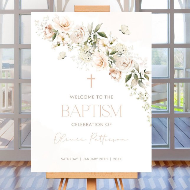 BAPTISM Invitation WELCOME Sign Template, First  (Creator Uploaded)