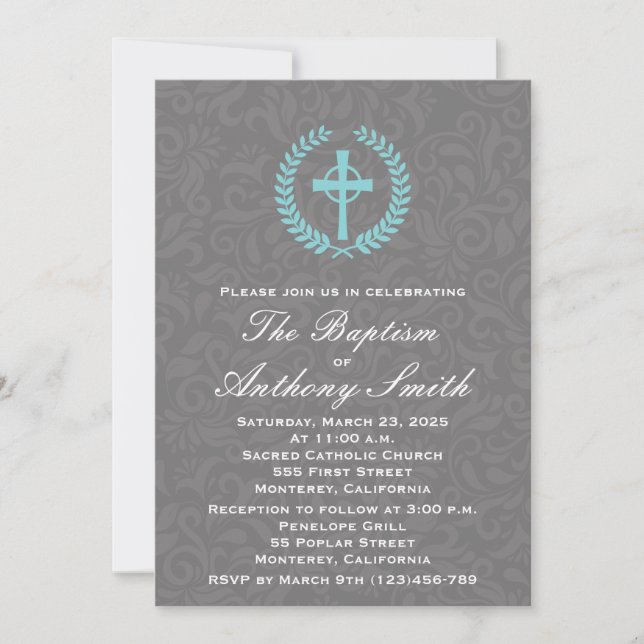 Baptism Invitation with Cross (Front)