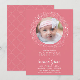 Baptism Invitation with Photo, Picture Invite