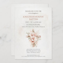 Baptism Invitations with Elegant Illustrations 