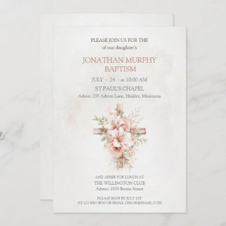 Baptism Invitations with Elegant Illustrations 