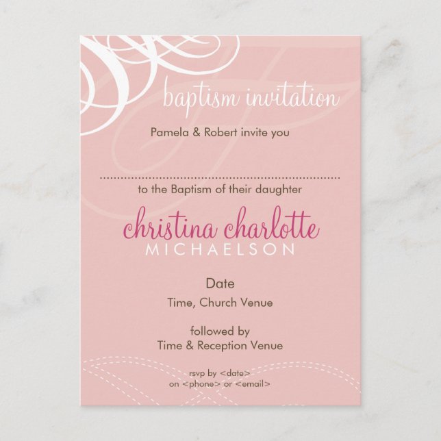 BAPTISM INVITE :: designer vogue 1 (Front)
