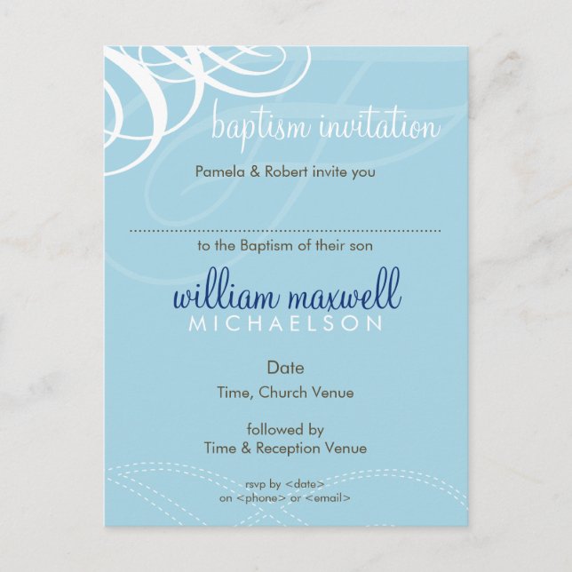 BAPTISM INVITE :: designer vogue 6 (Front)