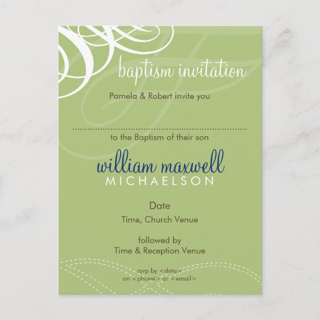 BAPTISM INVITE :: designer vogue 8 (Front)