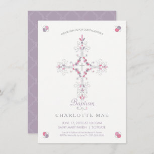 Baptism Invite - Pretty Invitation, Girl