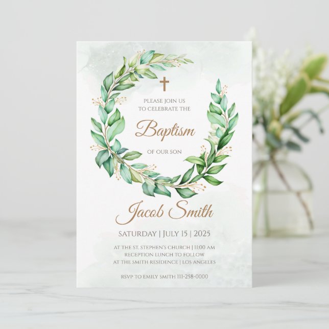 Baptism invites & Baptism invitations for Boy (Standing Front)