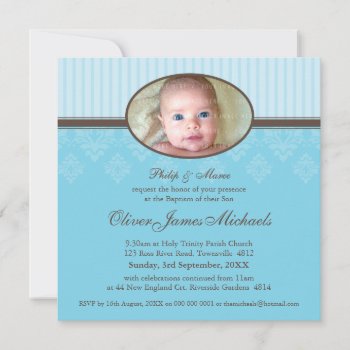 Baptism Invites :: Blessed 6sq by edgeplus at Zazzle