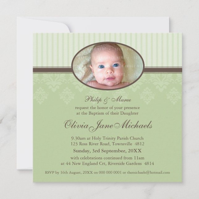 BAPTISM INVITES :: blessed 7SQ (Front)
