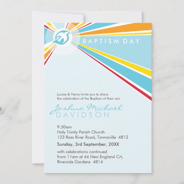 BAPTISM INVITES :: modern dove 5P (Front)