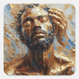Baptism - Jesus Series Art Collection Square Sticker