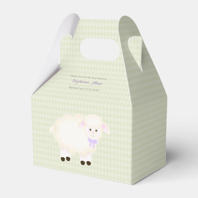 Baptism Lamb Favor Boxes (Front Side)