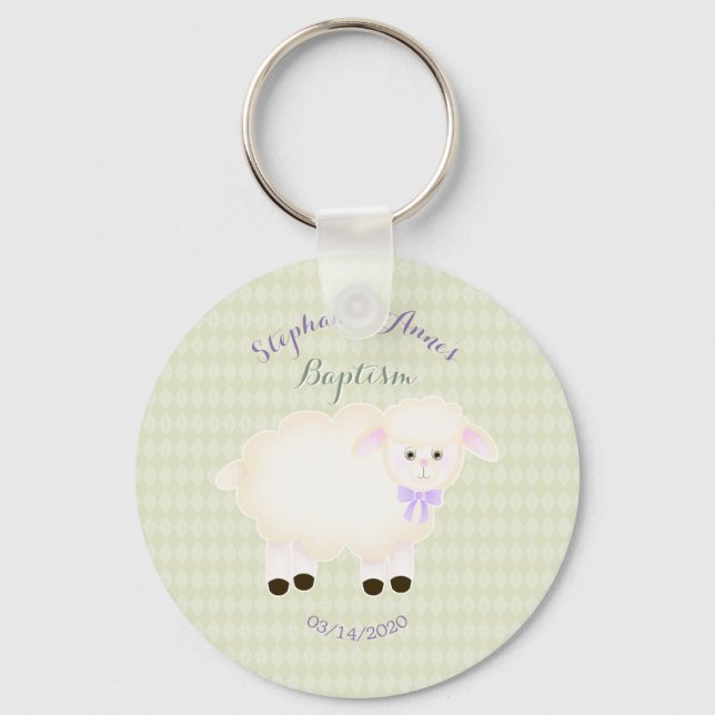 Baptism Lamb Keychain (Front)