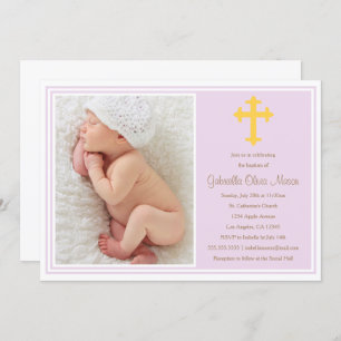 Baptism - Lavender Invitation