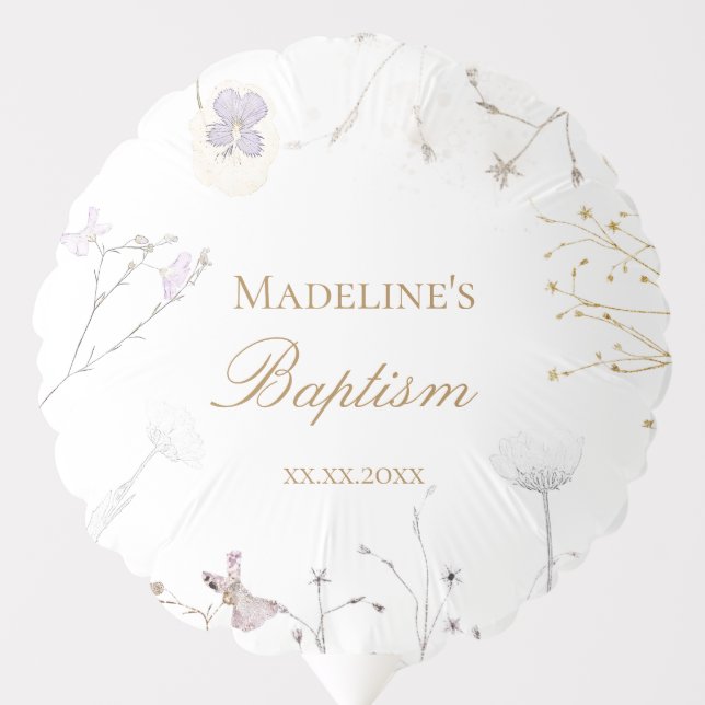 Baptism meadow flowers balloon (Front)