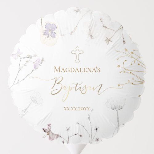 Baptism meadow flowers balloon