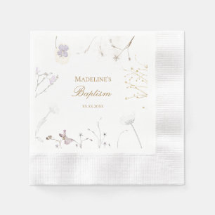 Baptism meadow flowers napkins