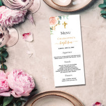 Baptism Menu rose gold blush pink floral girl