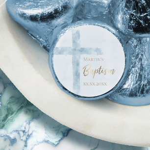 Baptism modern blue watercolor Hershey®'s Kisses®