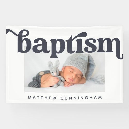 Baptism Modern Bold Simple Custom Photo Banner