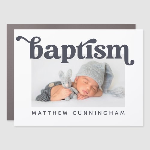 Baptism Modern Bold Simple Custom Photo Car Magnet