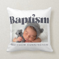 Baptism Modern Bold Simple Photo Thank You