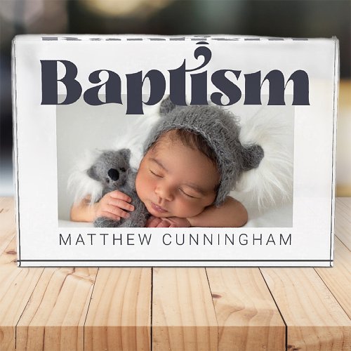 Baptism Modern Bold Simple Thank You Photo Block