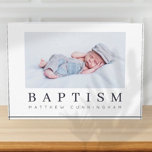 Baptism Modern Minimalist Custom Photo