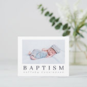 Baptism Modern Minimalist Custom Photo Thank You Card (Standing Front)