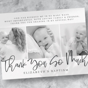 Baptism Modern Simple Chic Photo Thank You Postcard
