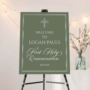 Baptism Modern Welcome Sign Green