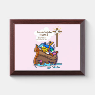 Baptism Noah's Ark Granddaughter Personalized Award Plaque