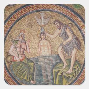 Baptism of Christ by John the Baptist Square Sticker