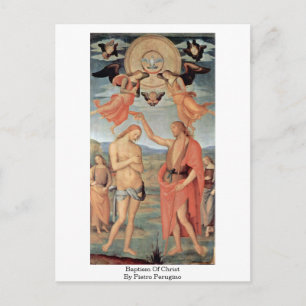 Baptism Of Christ By Pietro Perugino Postcard