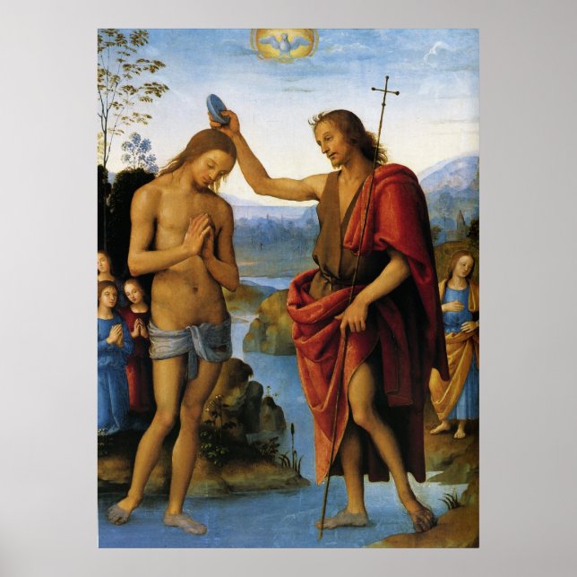 Baptism of Christ by Pietro Perugino Poster (Front)