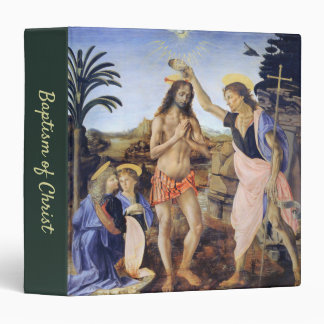 Baptism of Christ by Verrocchio, Leonardo da Vinci 3 Ring Binder